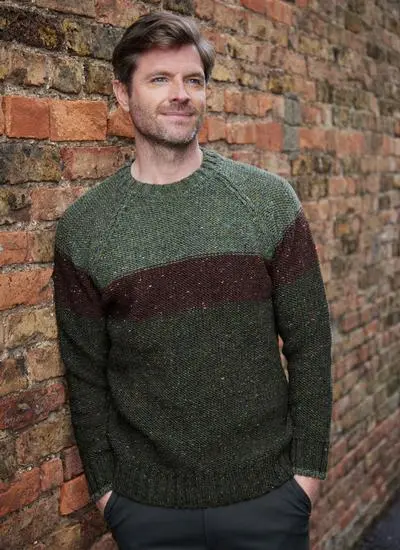 Donegal Fleck Tri-Color Crew Neck Sweater